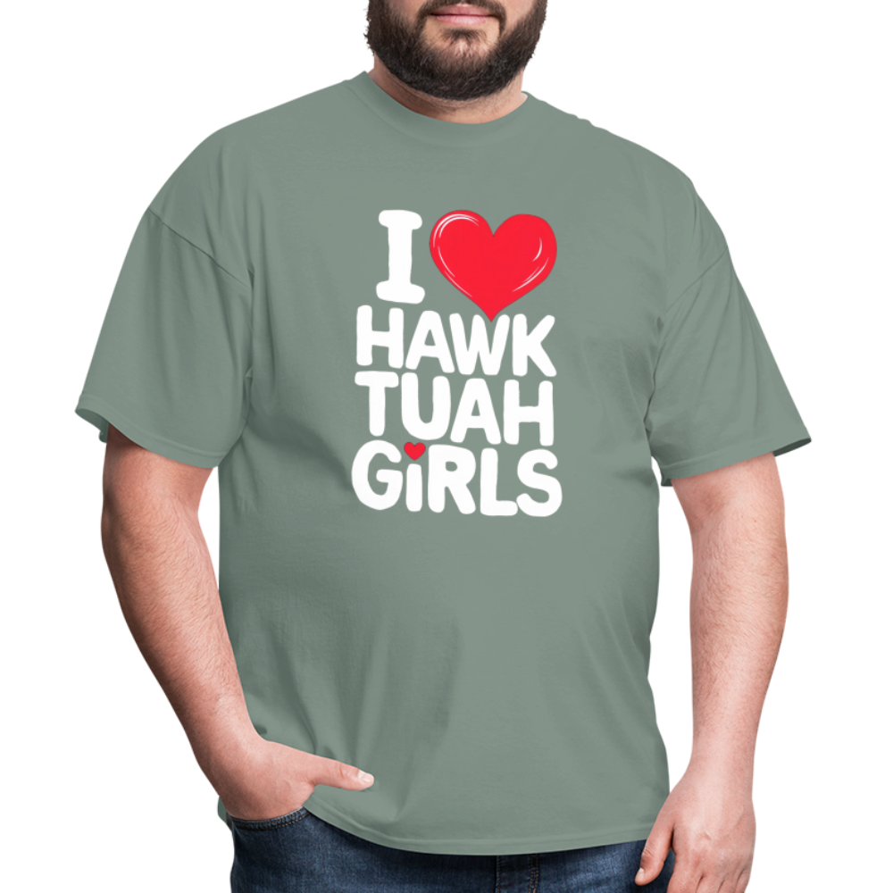 I Love Hawk Tuah Girls T-Shirt - sage