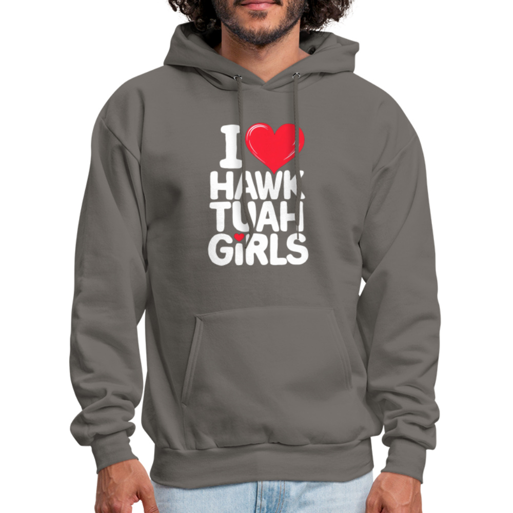 I Love Hawk Tuah Girls Hoodie - asphalt gray