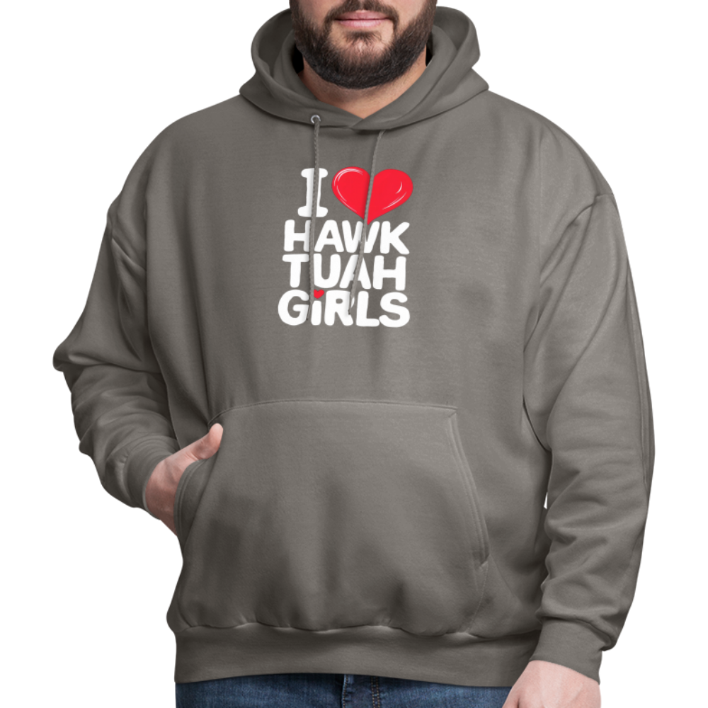 I Love Hawk Tuah Girls Hoodie - asphalt gray