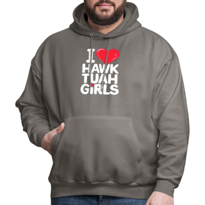 I Love Hawk Tuah Girls Hoodie - asphalt gray