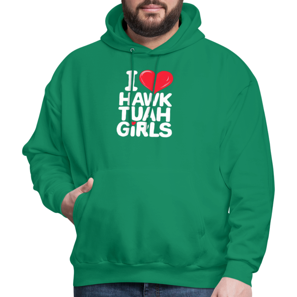 I Love Hawk Tuah Girls Hoodie - kelly green