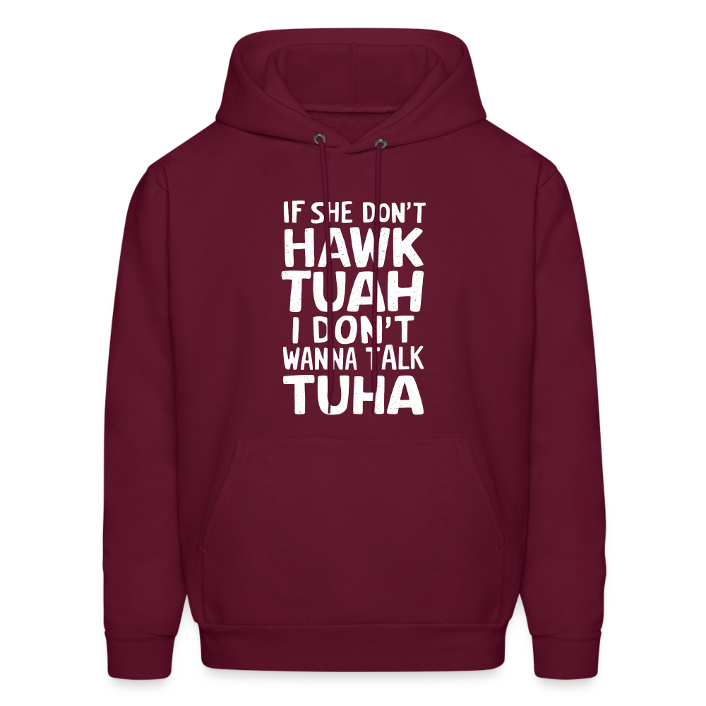 Hawk Tuah Talk Tuha Hoodie - burgundy