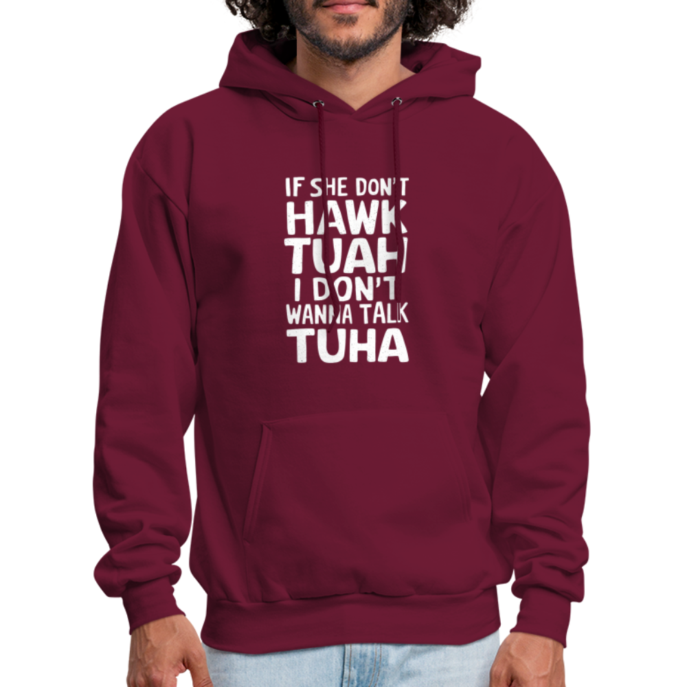 Hawk Tuah Talk Tuha Hoodie - burgundy