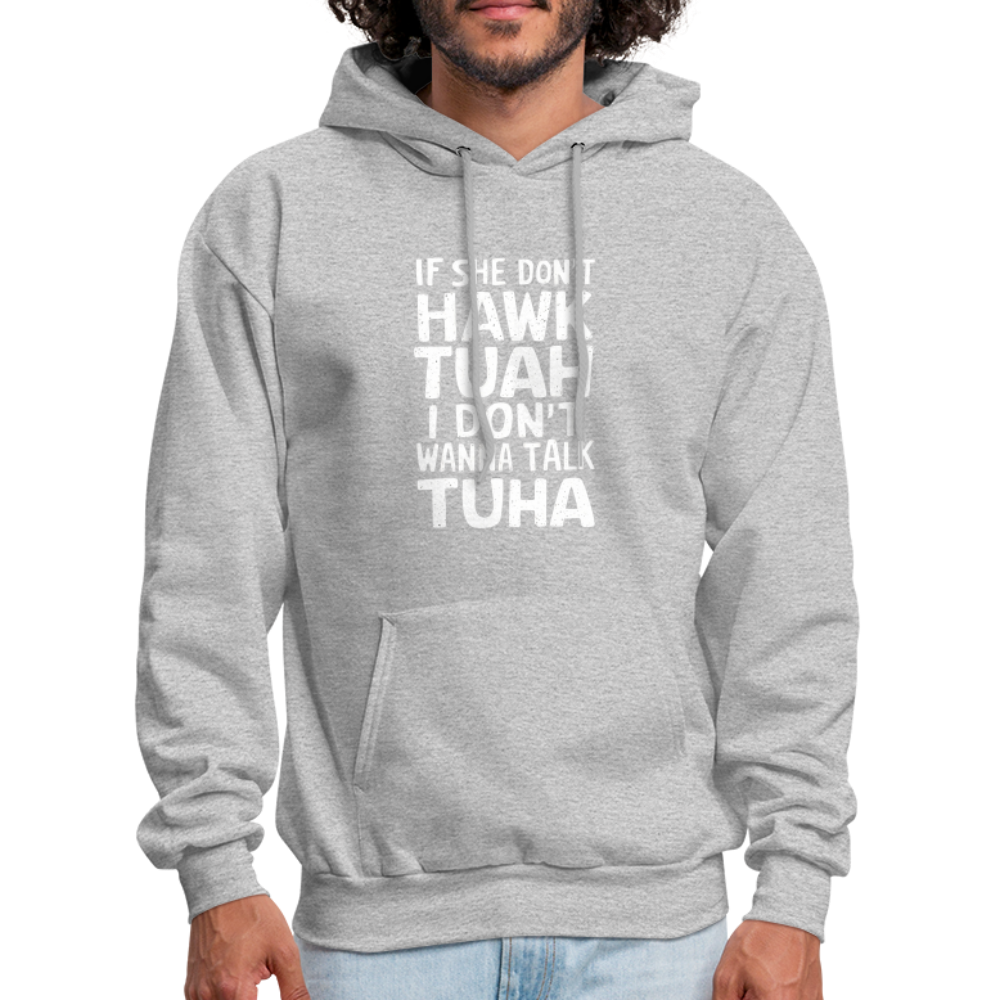 Hawk Tuah Talk Tuha Hoodie - heather gray