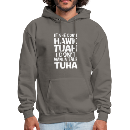 Hawk Tuah Talk Tuha Hoodie - asphalt gray