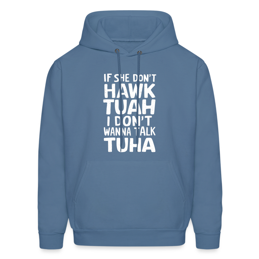 Hawk Tuah Talk Tuha Hoodie - denim blue