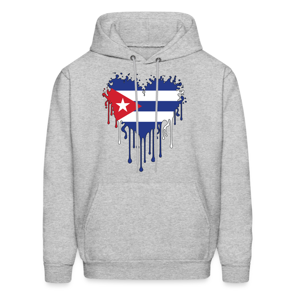 Heart of Cuba Flag Hoodie - heather gray