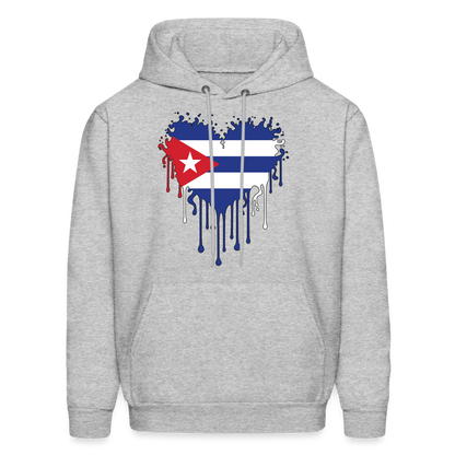 Heart of Cuba Flag Hoodie - heather gray