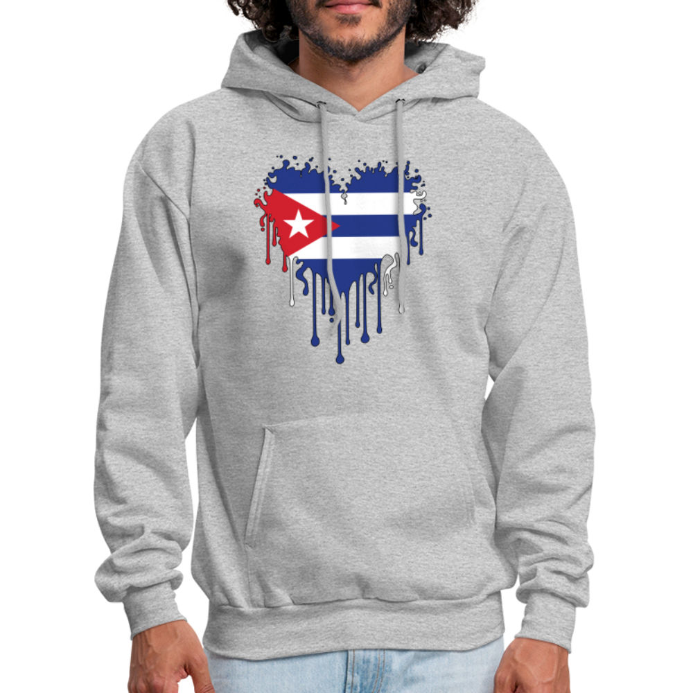 Heart of Cuba Flag Hoodie - heather gray