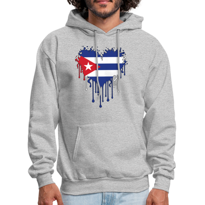 Heart of Cuba Flag Hoodie - heather gray