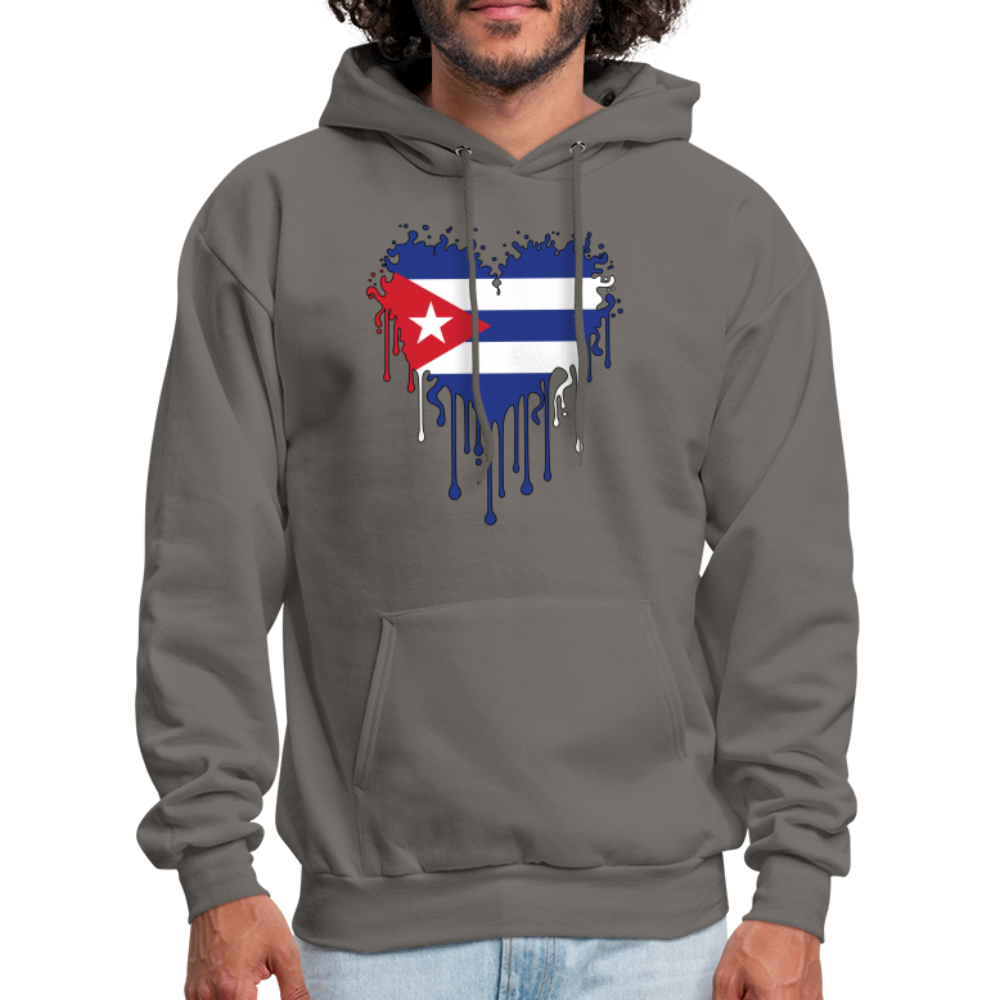 Heart of Cuba Flag Hoodie - asphalt gray