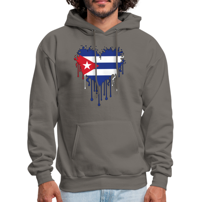 Heart of Cuba Flag Hoodie - asphalt gray