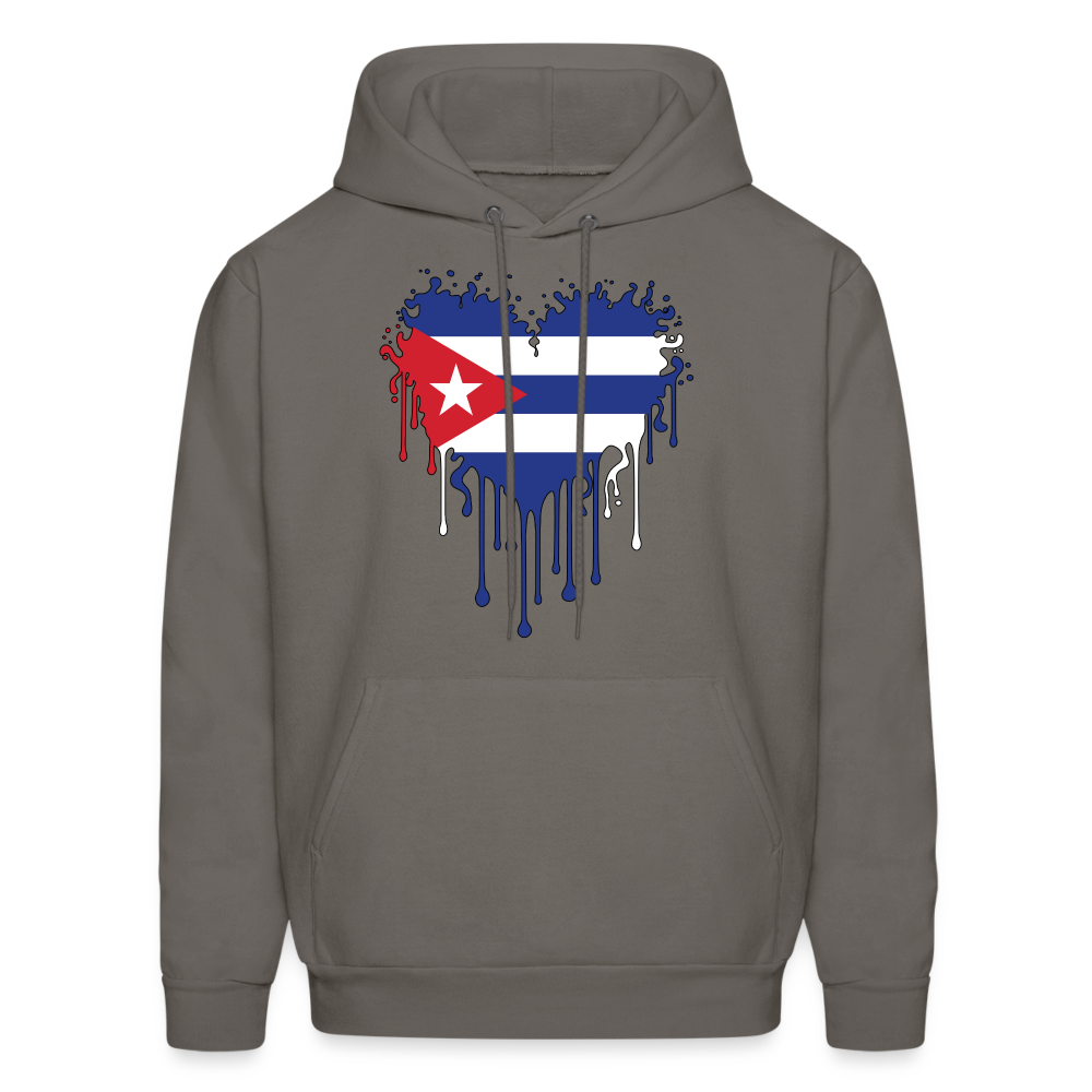 Heart of Cuba Flag Hoodie - asphalt gray