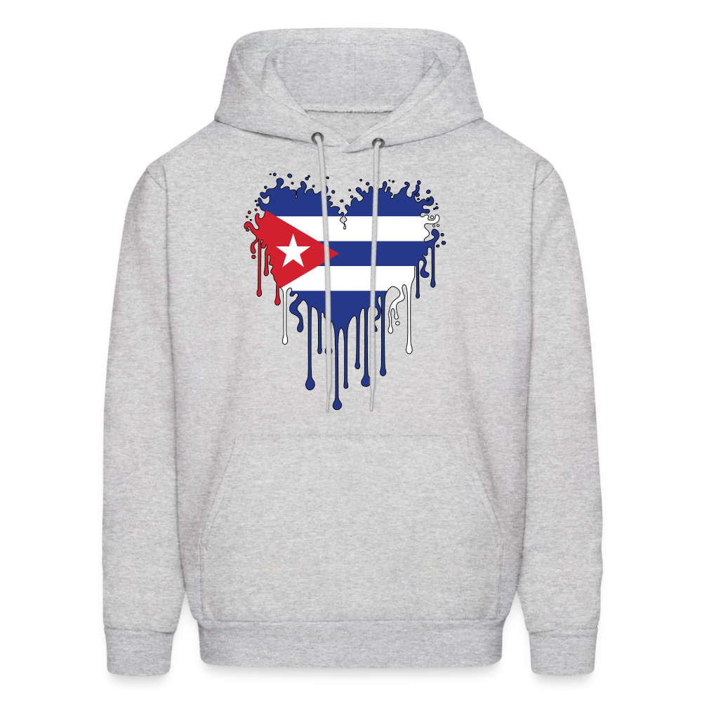 Heart of Cuba Flag Hoodie - ash 