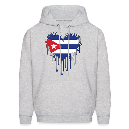 Heart of Cuba Flag Hoodie - ash 