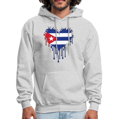 Heart of Cuba Flag Hoodie - ash 