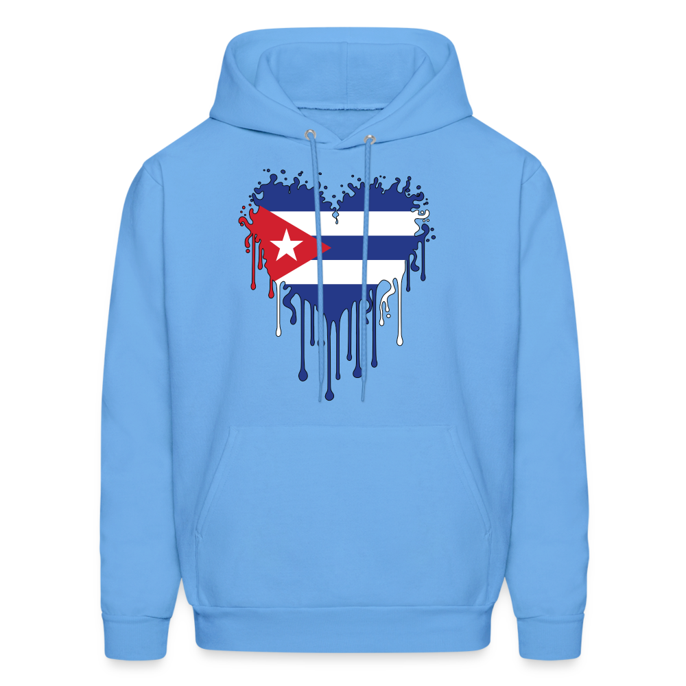 Heart of Cuba Flag Hoodie - carolina blue