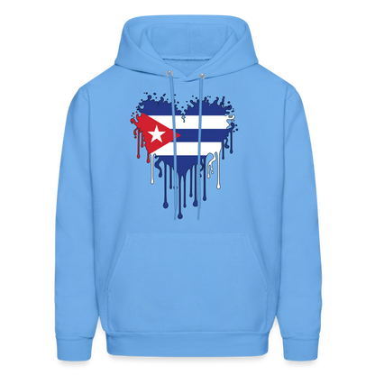 Heart of Cuba Flag Hoodie - carolina blue