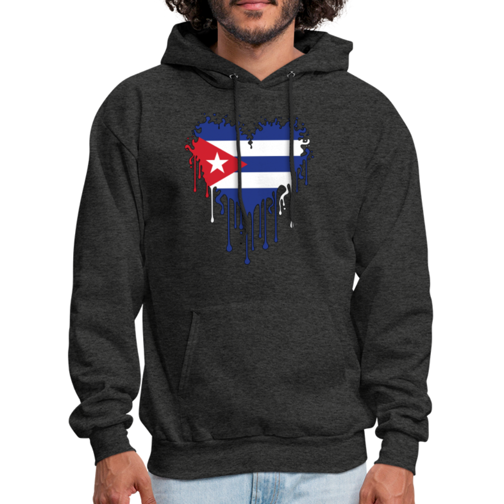 Heart of Cuba Flag Hoodie - charcoal grey