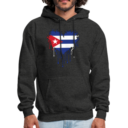 Heart of Cuba Flag Hoodie - charcoal grey