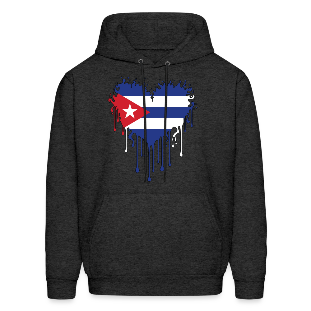 Heart of Cuba Flag Hoodie - charcoal grey