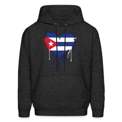 Heart of Cuba Flag Hoodie - charcoal grey