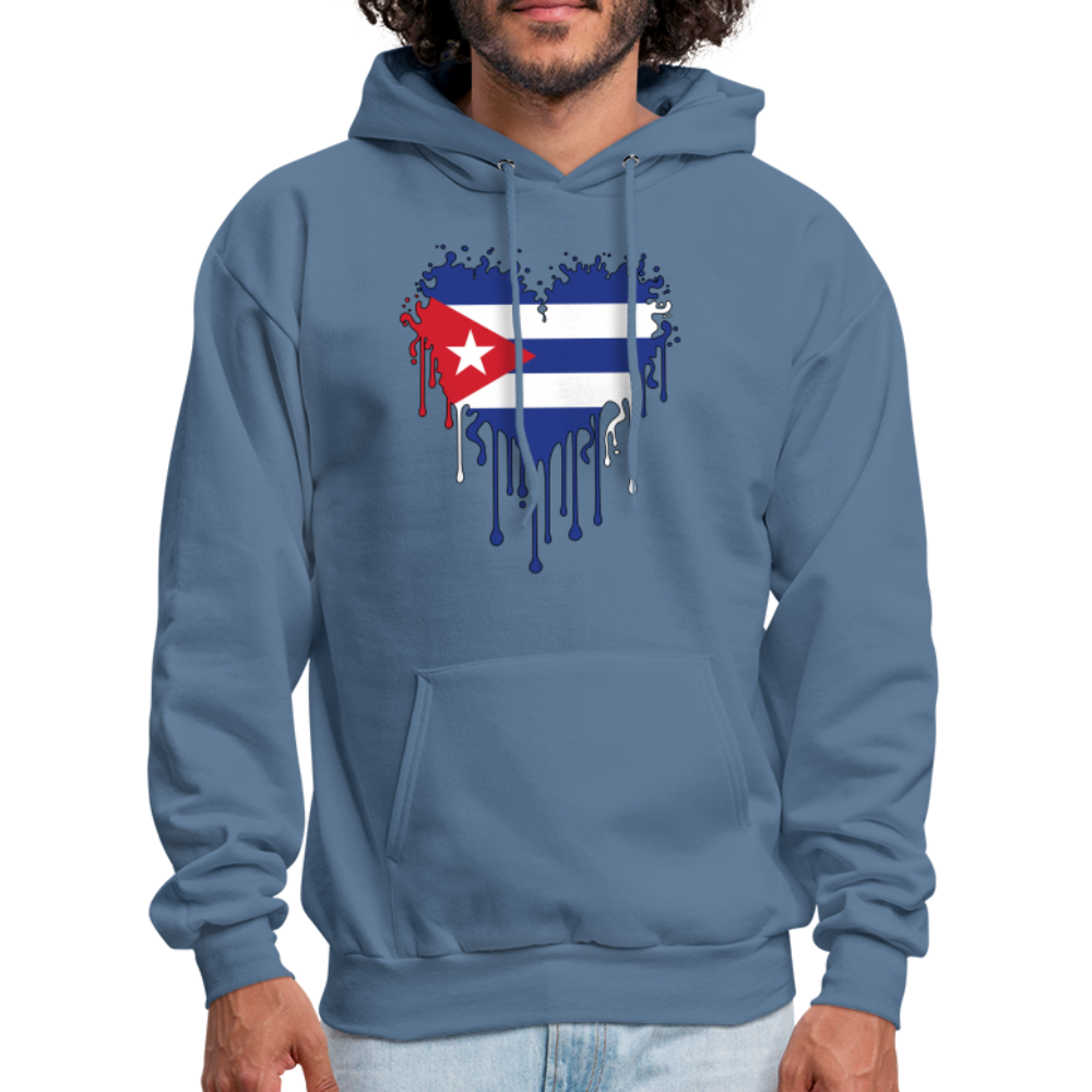 Heart of Cuba Flag Hoodie - denim blue