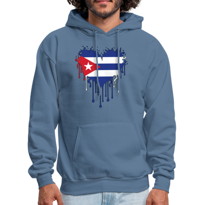 Heart of Cuba Flag Hoodie - denim blue