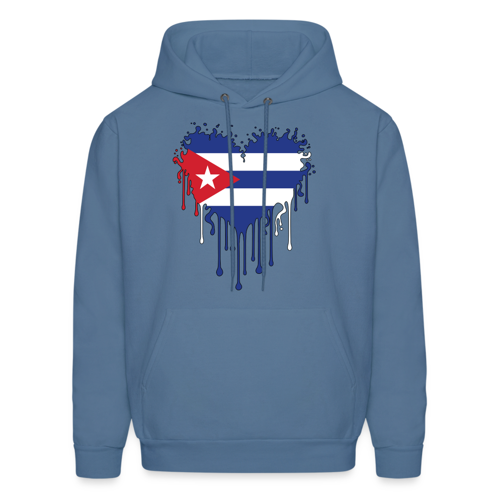 Heart of Cuba Flag Hoodie - denim blue