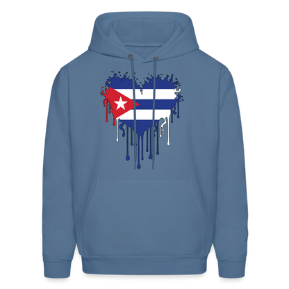 Heart of Cuba Flag Hoodie - denim blue