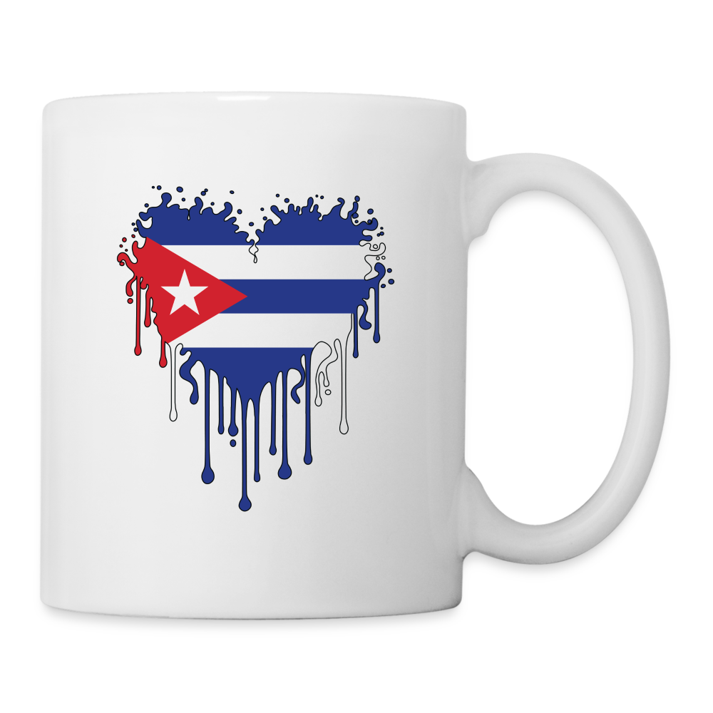 Heart of Cuba Flag Coffee Mug - white