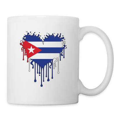 Heart of Cuba Flag Coffee Mug - white