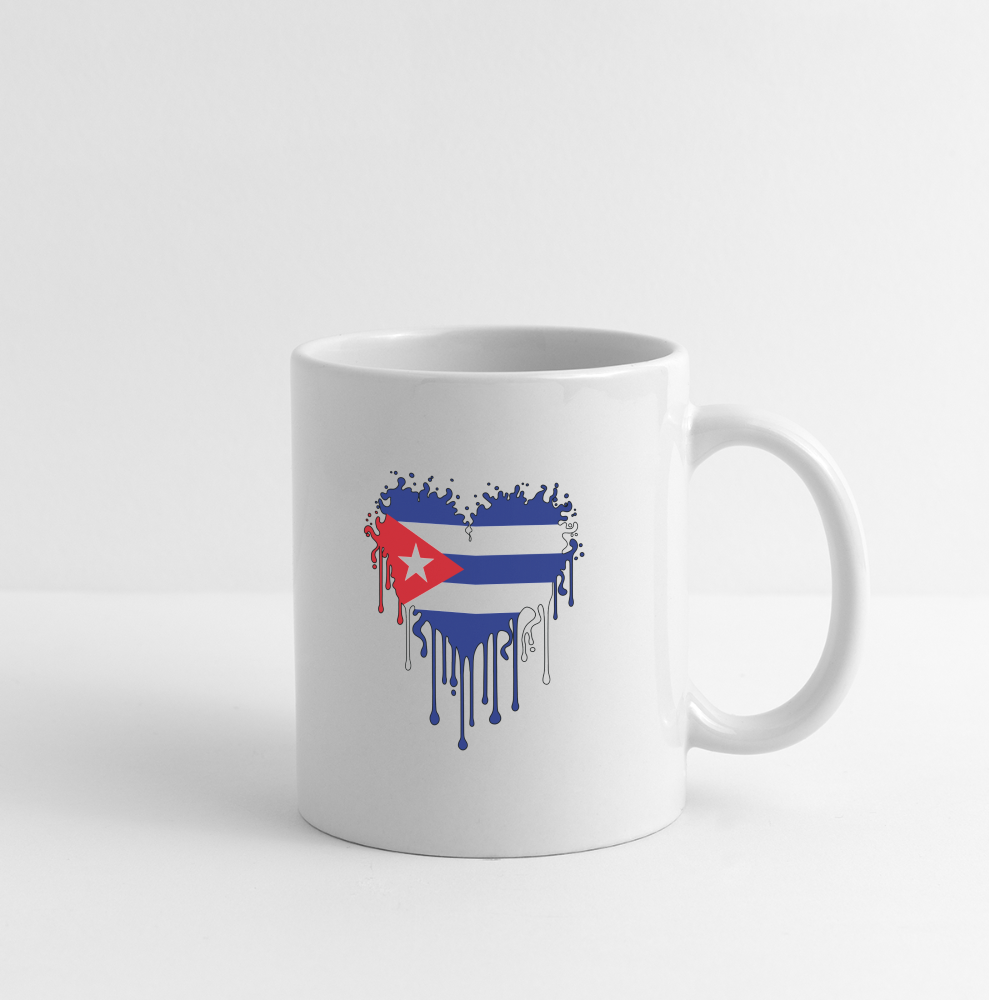 Heart of Cuba Flag Coffee Mug - white