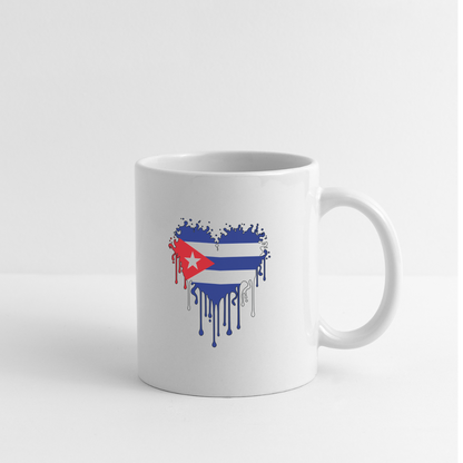 Heart of Cuba Flag Coffee Mug - white