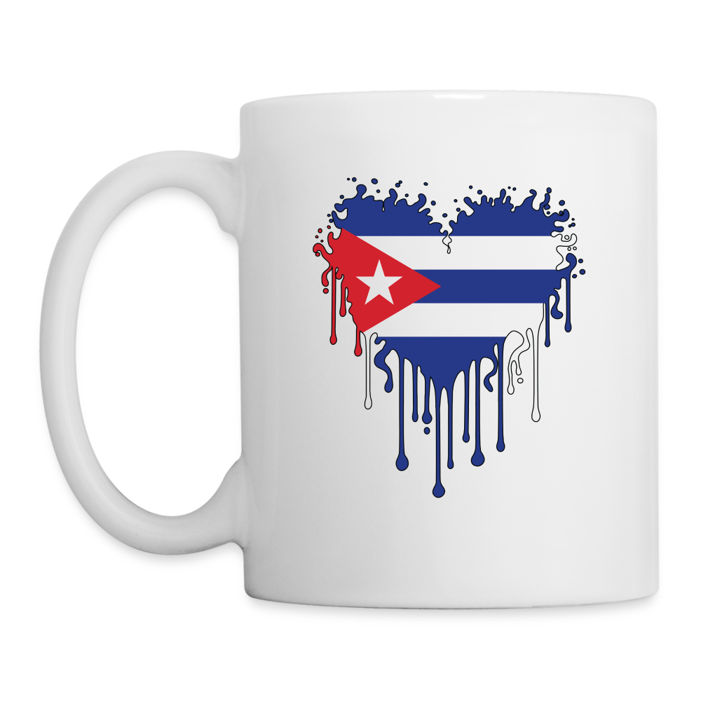 Heart of Cuba Flag Coffee Mug - white