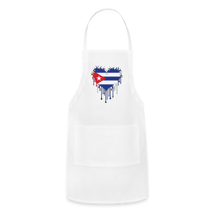 Heart of Cuba Flag Adjustable Apron - white