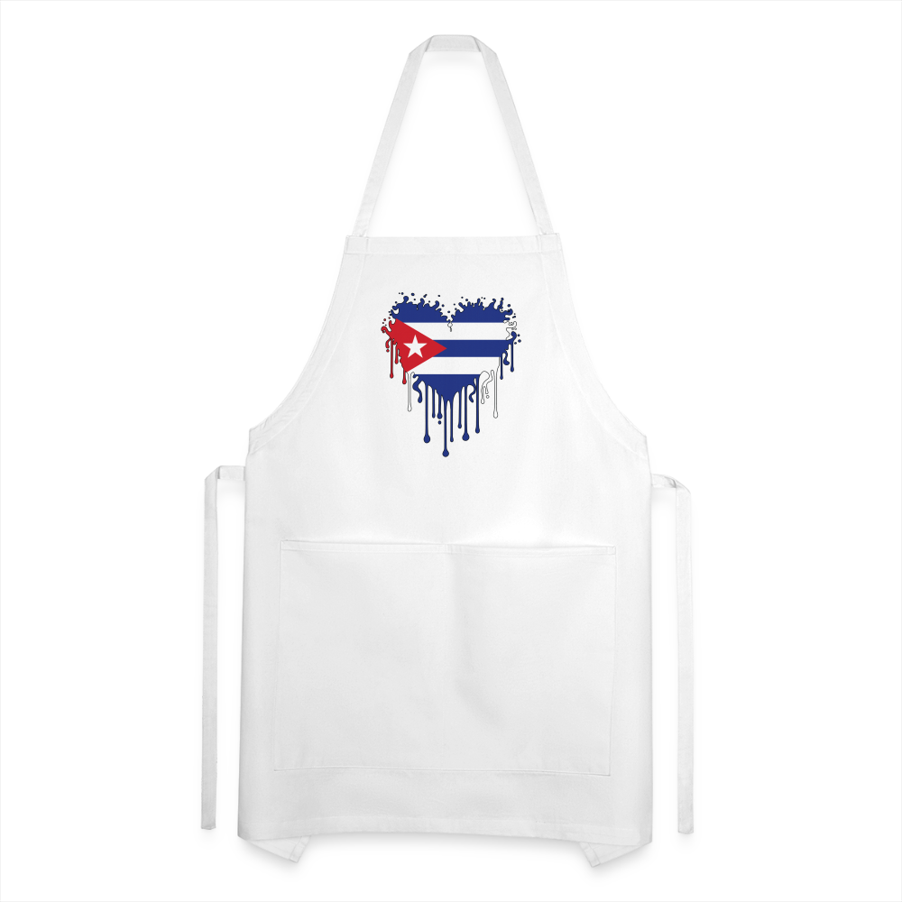 Heart of Cuba Flag Adjustable Apron - white