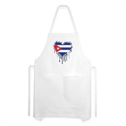 Heart of Cuba Flag Adjustable Apron - white