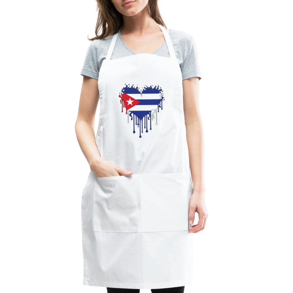 Heart of Cuba Flag Adjustable Apron - white