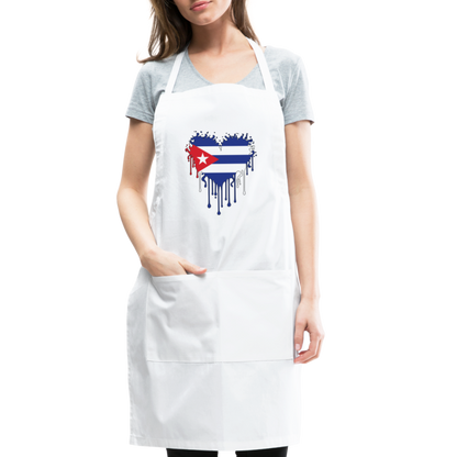 Heart of Cuba Flag Adjustable Apron - white