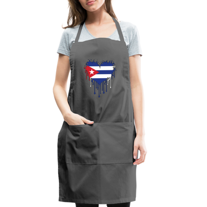 Heart of Cuba Flag Adjustable Apron - charcoal