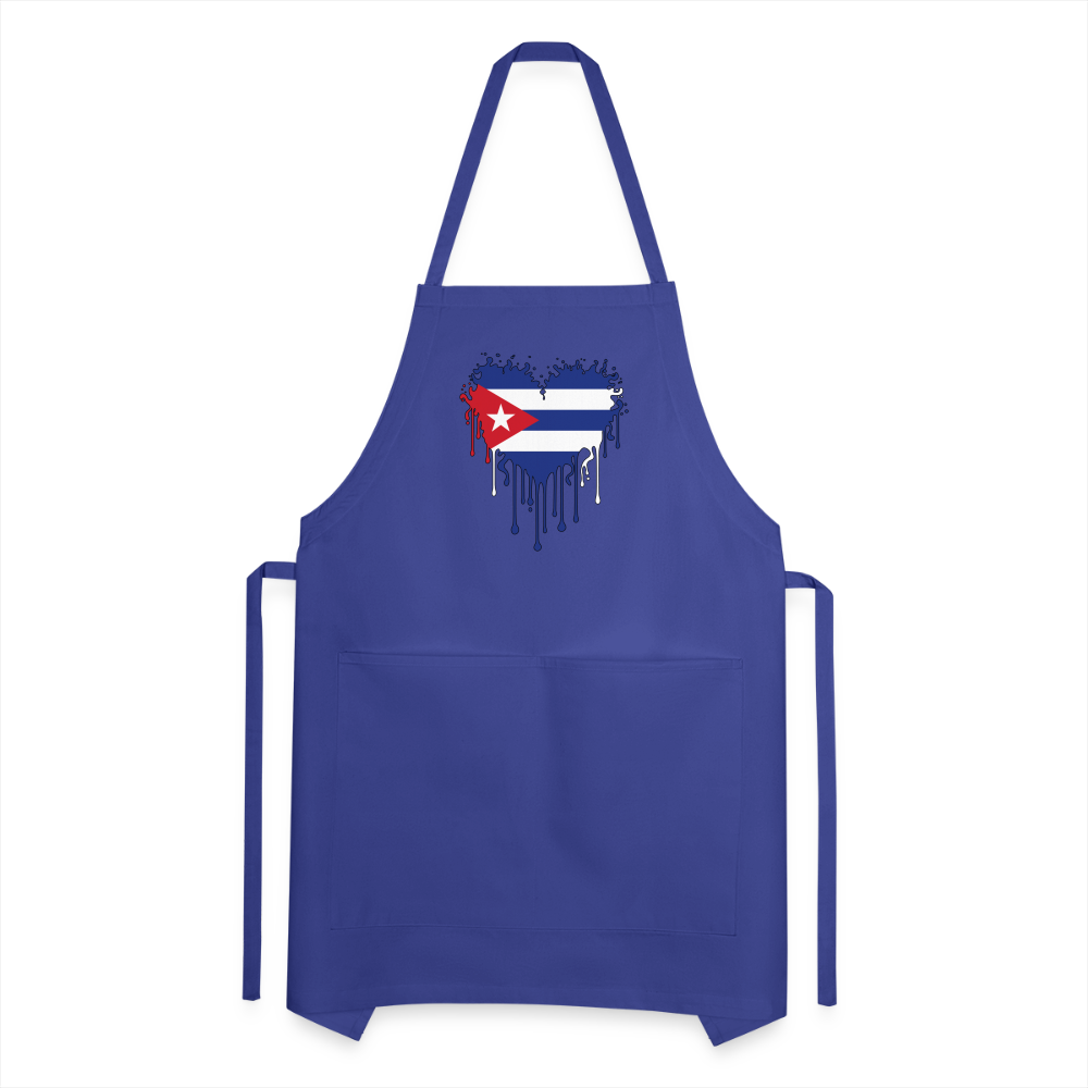 Heart of Cuba Flag Adjustable Apron - royal blue