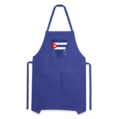 Heart of Cuba Flag Adjustable Apron - royal blue