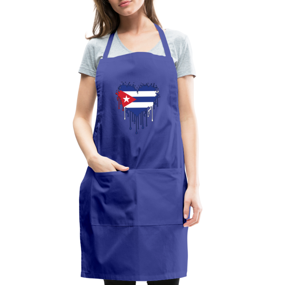 Heart of Cuba Flag Adjustable Apron - royal blue