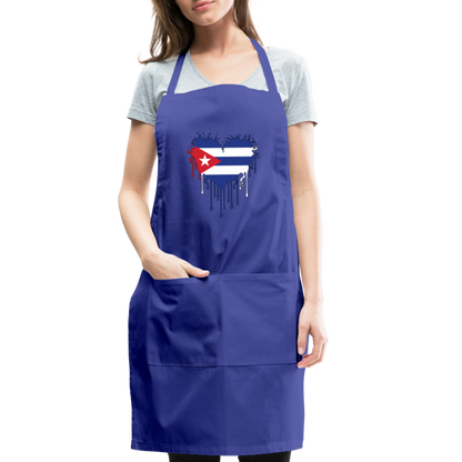 Heart of Cuba Flag Adjustable Apron - royal blue