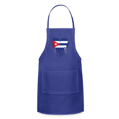 Heart of Cuba Flag Adjustable Apron - royal blue