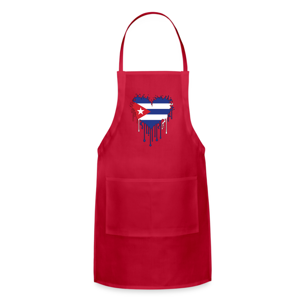 Heart of Cuba Flag Adjustable Apron - red