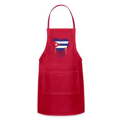 Heart of Cuba Flag Adjustable Apron - red