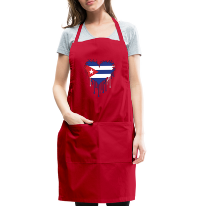 Heart of Cuba Flag Adjustable Apron - red