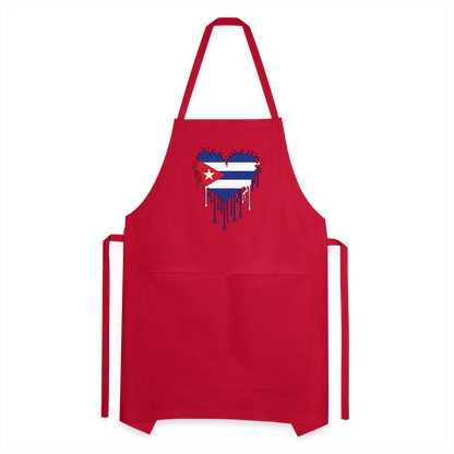 Heart of Cuba Flag Adjustable Apron - red